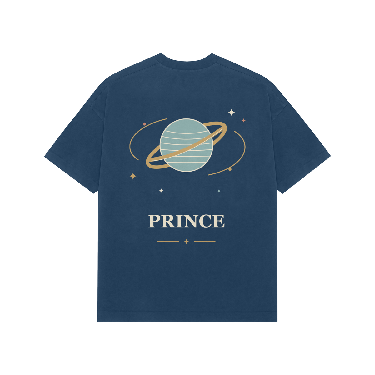 Orbit Prince — Premium Oversized T-shirt in Navy — model