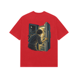 Fridge Glow — Premium Oversized T-shirt in Red — model