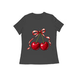Cherry Ribbon — Women's Regular T-shirt - Black