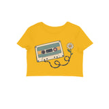 Mixtape Meadow — Women's Crop Top - Golden Yellow
