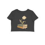 Petal Pages — Women's Crop Top - Black