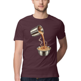 Coffee Arc — Regular Unisex T-shirt in Burgundy — model