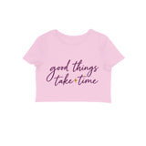 Good Things — Women's Crop Top - Light Pink