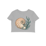 Ocean Jewel — Women's Crop Top - Melange Grey