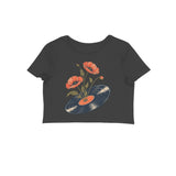 Vinyl Garden — Women's Crop Top - Black