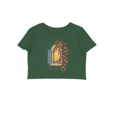 Rain Garden — Women's Crop Top - Olive Green