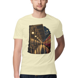 Platform Lanterns — Regular Unisex T-shirt in Sand — model