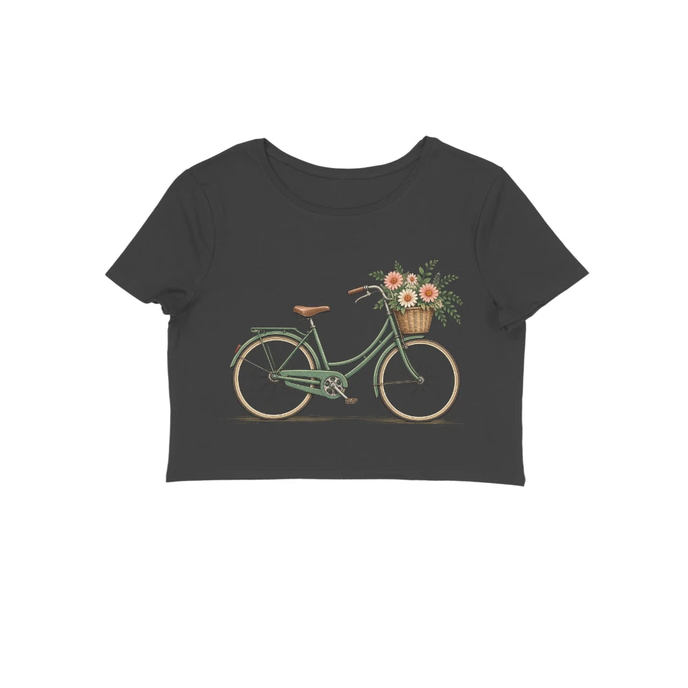 Market Bicycle — Women's Crop Top - Black