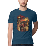 Monsoon Ride — Regular Unisex T-shirt in Navy — model
