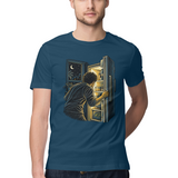 Fridge Glow — Regular Unisex T-shirt in Navy — model