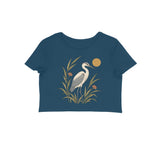 Meadow Heron — Women's Crop Top - Navy Blue