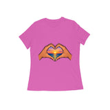 Hands Heart Sunset — Women's Regular T-shirt - Pink