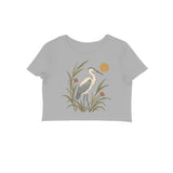 Meadow Heron — Women's Crop Top - Melange Grey