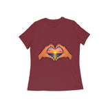 Hands Heart Sunset — Women's Regular T-shirt - Maroon