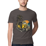 Coastal Auto — Regular Unisex T-shirt in Charcoal — model
