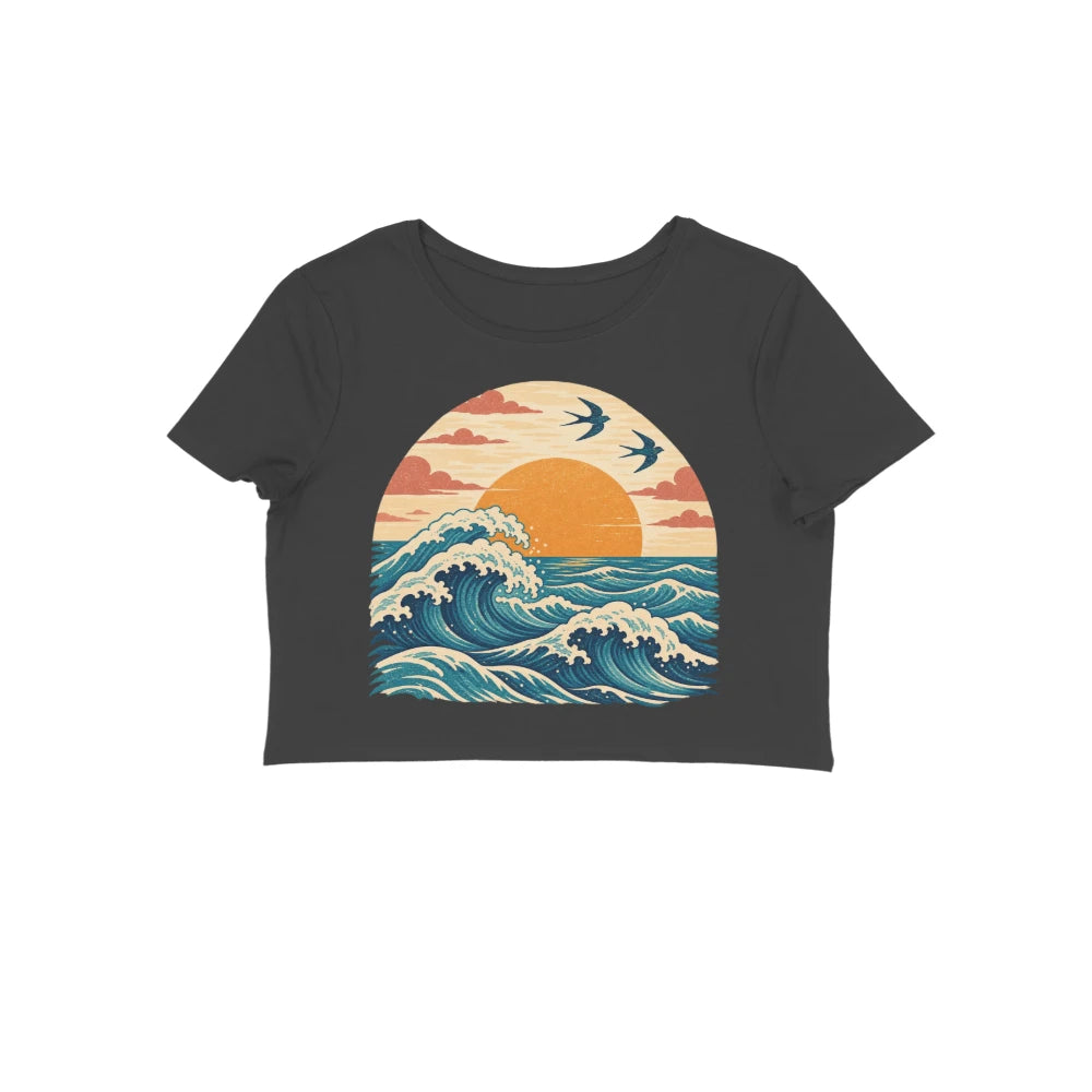 Sunset Passage — Women's Crop Top - Black