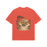 Desert Routes — Premium Oversized T-shirt in Burgundy — model