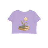 Petal Pages — Women's Crop Top - Iris Lavender