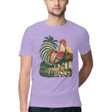 Village Morning — Regular Unisex T-shirt in Lavender — model