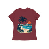 Coastal Pause — Women's Regular T-shirt - Maroon