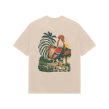 Village Morning — Premium Oversized T-shirt in Beige — model