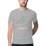 Orbit Prince — Regular Unisex T-shirt in Ash Grey — model