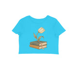 Petal Pages — Women's Crop Top - Sky Blue