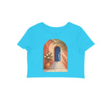Courtyard Light — Women's Crop Top - Sky Blue