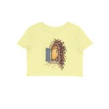 Rain Garden — Women's Crop Top - Butter Yellow