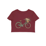 Market Bicycle — Women's Crop Top - Maroon