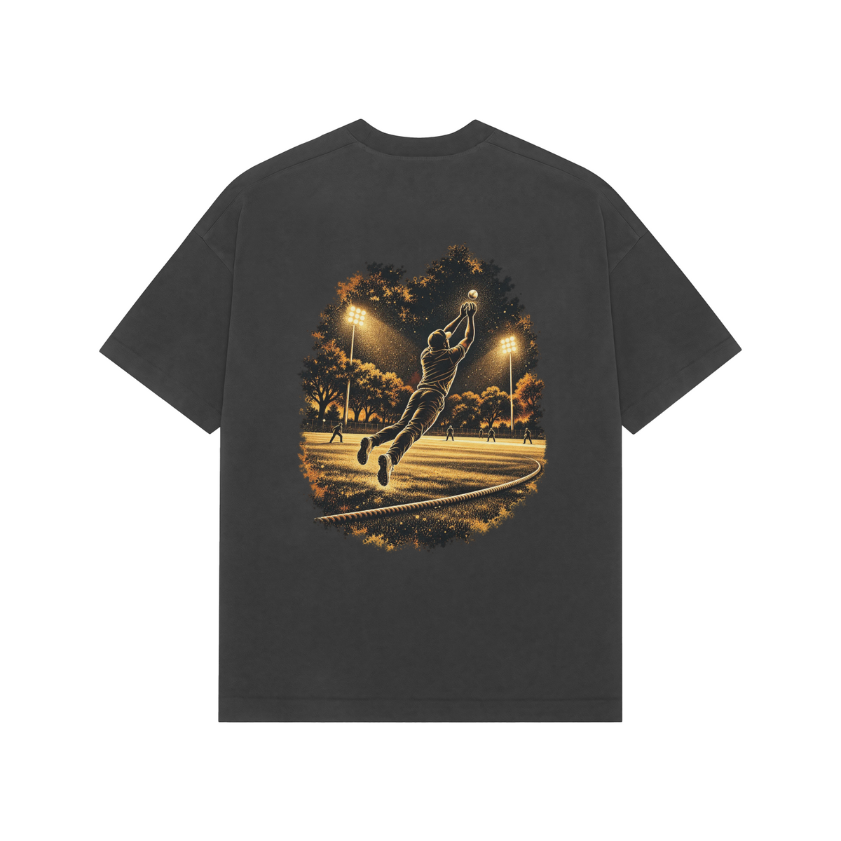 Boundary Catch — Premium Oversized T-shirt in Black — model