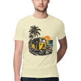 Coastal Auto — Regular Unisex T-shirt in Sand — model