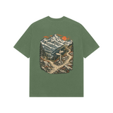 Himalayan Fork — Premium Oversized T-shirt in Forest Green — model