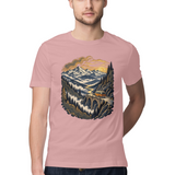 Valley Journey — Regular Unisex T-shirt in Dusty Rose — model