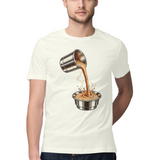 Coffee Arc — Regular Unisex T-shirt in Ivory — model