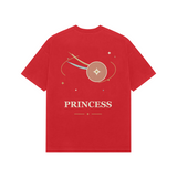 Orbit Princess — Premium Oversized T-shirt in Red — model