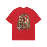 Veranda Melody — Premium Oversized T-shirt in Red — model