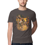 Gully Hour — Regular Unisex T-shirt in Charcoal — model