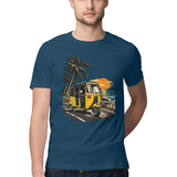 Coastal Auto — Regular Unisex T-shirt in Navy — model