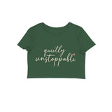 Quietly Unstoppable — Women's Crop Top - Olive Green