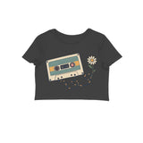 Mixtape Meadow — Women's Crop Top - Black