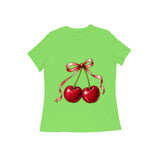Cherry Ribbon — Women's Regular T-shirt - Liril Green