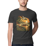 Golden Backwater — Regular Unisex T-shirt in Black — model