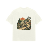 Scenic Circuit — Premium Oversized T-shirt in Ivory — model