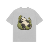 Lounge Panda — Premium Oversized T-shirt in Light Grey — model