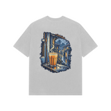 Monsoon Window — Premium Oversized T-shirt in Light Grey — model