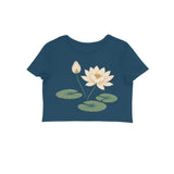 Lotus Current — Women's Crop Top - Navy Blue