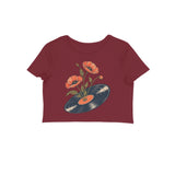 Vinyl Garden — Women's Crop Top - Maroon