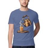 First Pour — Regular Unisex T-shirt in Slate Blue — model
