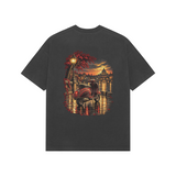 Monsoon Ride — Premium Oversized T-shirt in Black — model
